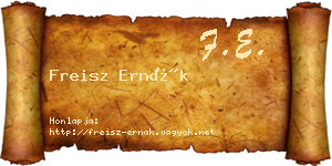 Freisz Ernák névjegykártya